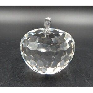 SD Simon Designs Crystal Clear Multifaceted Apple Figurine Paperweight 3.5 Inch